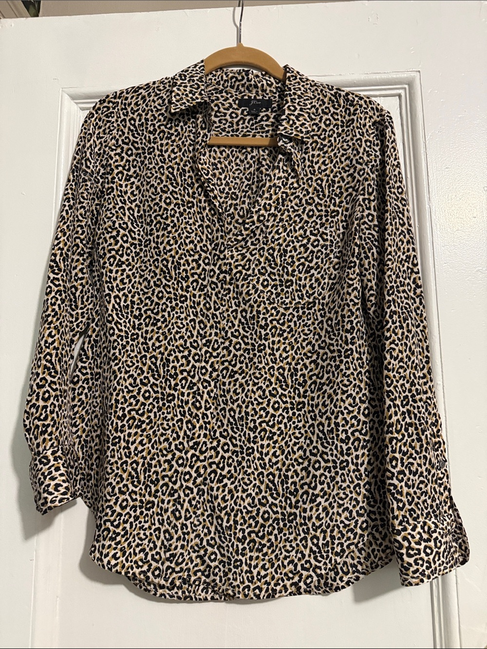 J. Crew Women's Leopard Print Button-Down Shirt - Tan & Black